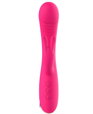 Vibromasseur triple stimulation très puissant rose USB 